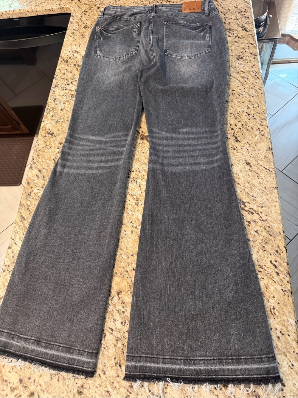 Judy Blue Dark Gray Wide Leg Flare Jeans